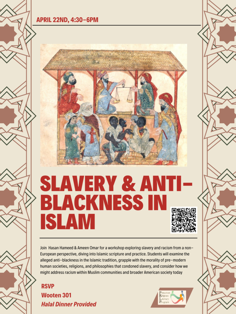 Flyer for event, Slavery & anti-blackness in Islam